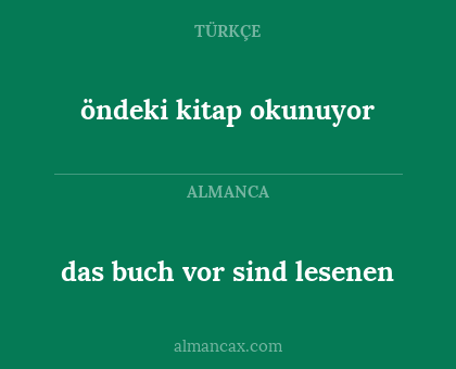 das buch vor sind lesenen - öndeki kitap okunuyor