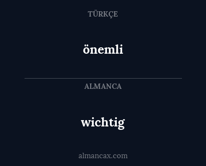 önemli - wichtig
