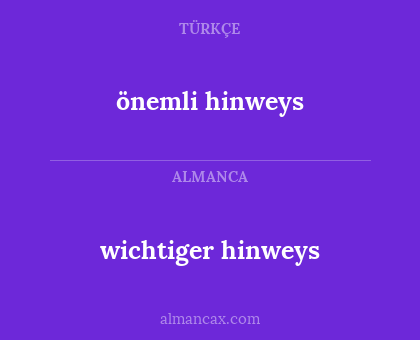 önemli hinweys - wichtiger hinweys