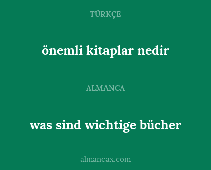 was sind wichtige bücher - önemli kitaplar nedir