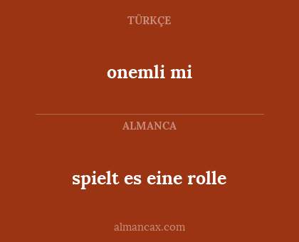 onemli mi - spielt es eine rolle