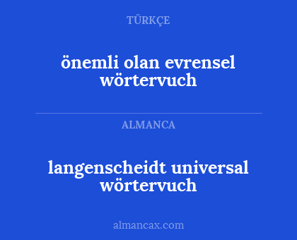 langenscheidt universal wörtervuch - önemli olan evrensel wörtervuch