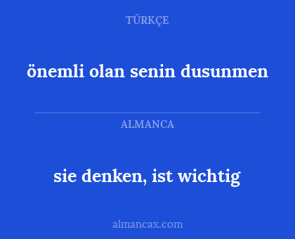 önemli olan senin dusunmen - sie denken, ist wichtig