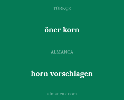 öner korn - horn vorschlagen