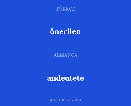 önerilen - andeutete
