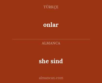 onlar - she sind