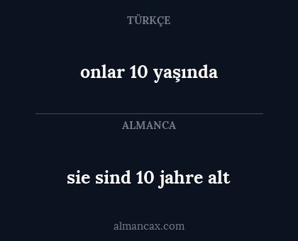 onlar 10 yaşında - sie sind 10 jahre alt