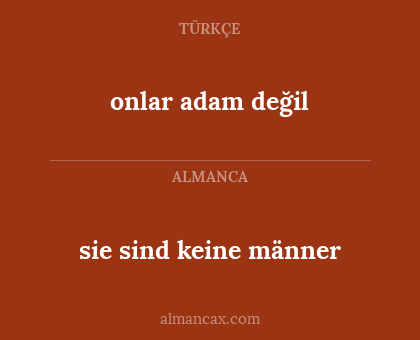 sie sind keine männer - onlar adam değil