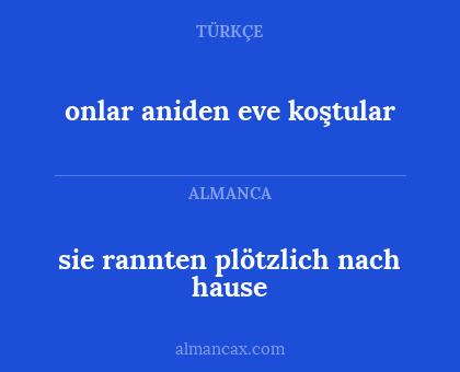 sie rannten plötzlich nach hause - onlar aniden eve koştular