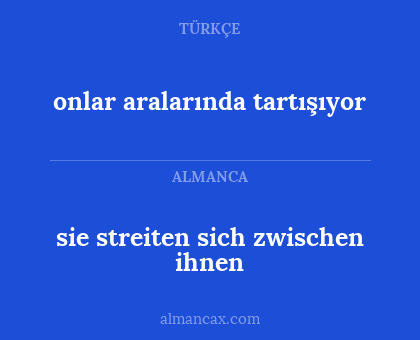 sie streiten sich zwischen ihnen - onlar aralarında tartışıyor