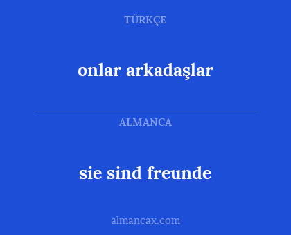 sie sind freunde - onlar arkadaşlar