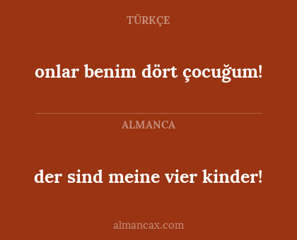 der sind meine vier kinder! - onlar benim dört çocuğum!