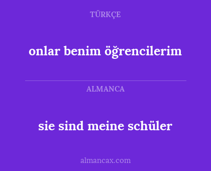 onlar benim öğrencilerim - sie sind meine schüler