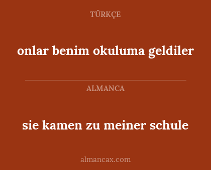 onlar benim okuluma geldiler - sie kamen zu meiner schule