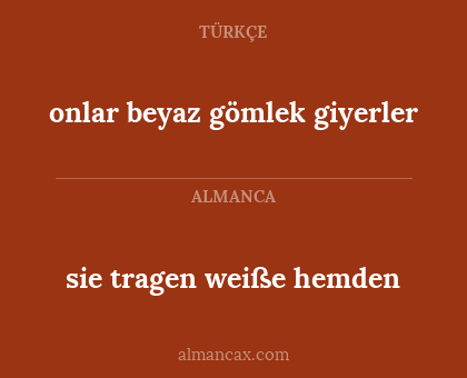 onlar beyaz gömlek giyerler - sie tragen weiße hemden