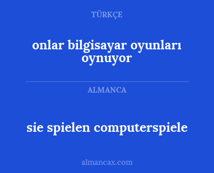 onlar bilgisayar oyunları oynuyor - sie spielen computerspiele