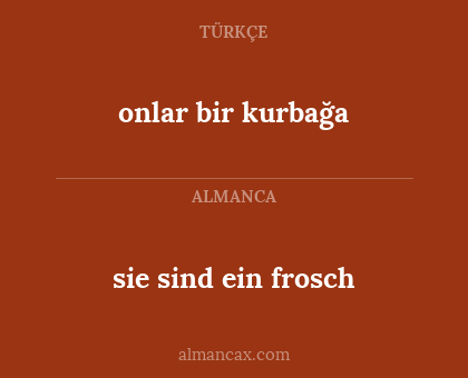 onlar bir kurbağa - sie sind ein frosch