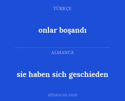 sie haben sich geschieden - onlar boşandı
