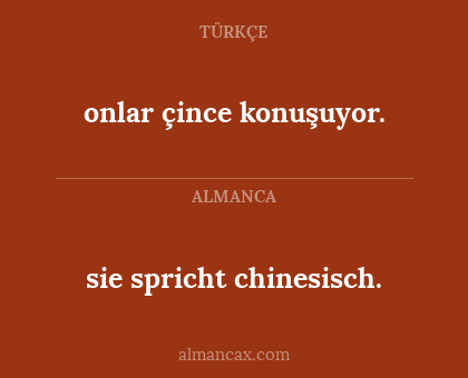sie spricht chinesisch. - onlar çince konuşuyor.