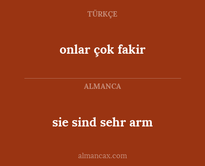 sie sind sehr arm - onlar çok fakir