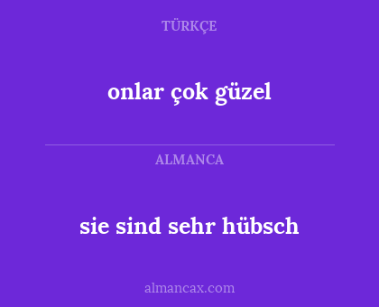 sie sind sehr hübsch - onlar çok güzel