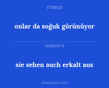 onlar da soğuk görünüyor - sie sehen auch erkalt aus