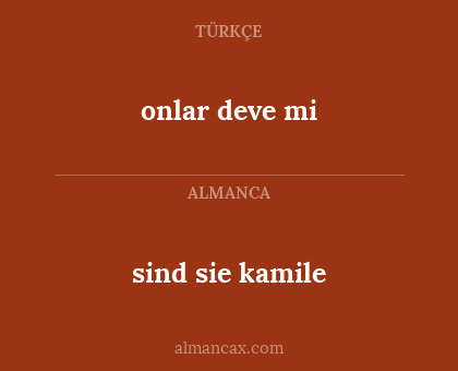 onlar deve mi - sind sie kamile