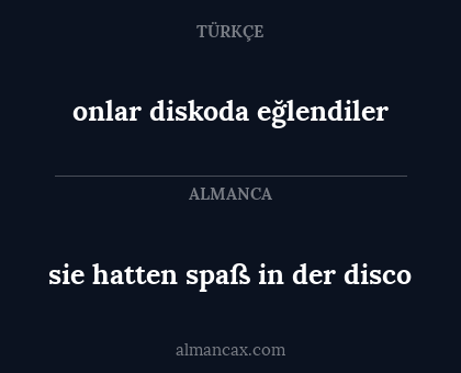 sie hatten spaß in der disco - onlar diskoda eğlendiler