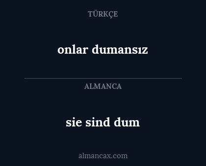 onlar dumansız - sie sind dum