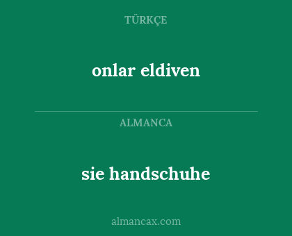 onlar eldiven - sie handschuhe