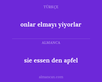 sie essen den apfel - onlar elmayı yiyorlar