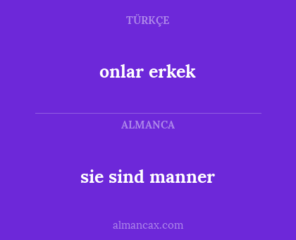 sie sind manner - onlar erkek