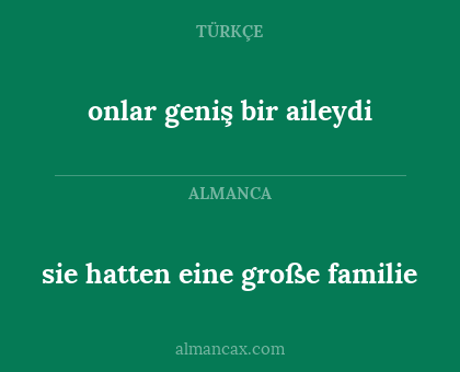 onlar geniş bir aileydi - sie hatten eine große familie