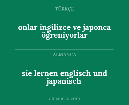 sie lernen englisch und japanisch - onlar ingilizce ve japonca öğreniyorlar