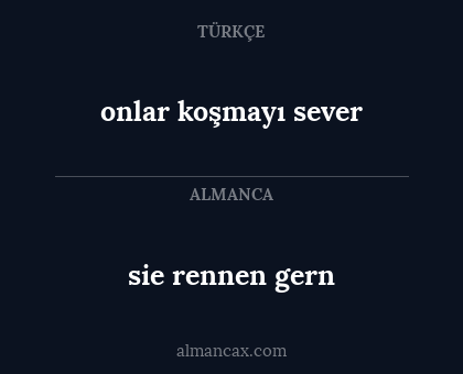 onlar koşmayı sever - sie rennen gern