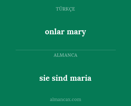 onlar mary - sie sind maria