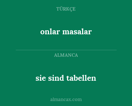 sie sind tabellen - onlar masalar