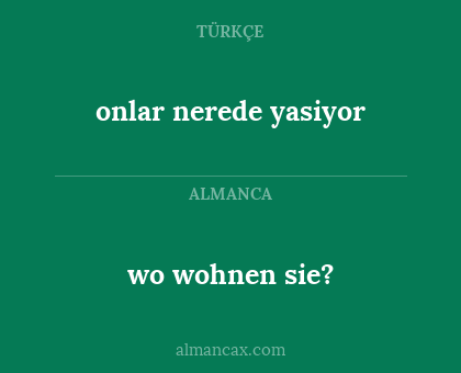 wo wohnen sie? - onlar nerede yasiyor