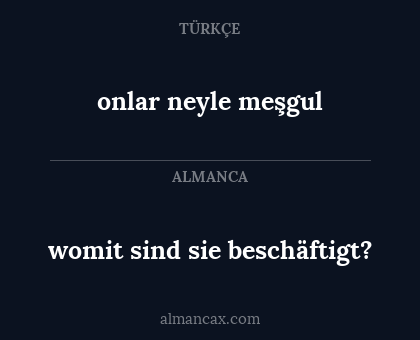 womit sind sie beschäftigt? - onlar neyle meşgul