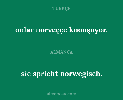 sie spricht norwegisch. - onlar norveççe knouşuyor.