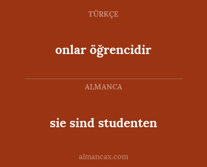 sie sind studenten - onlar öğrencidir