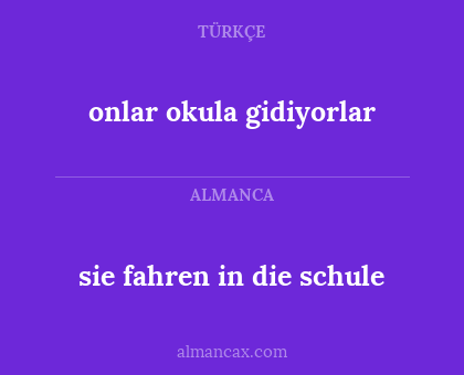 onlar okula gidiyorlar - sie fahren in die schule