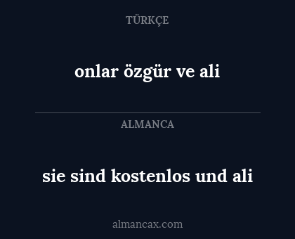 onlar özgür ve ali - sie sind kostenlos und ali