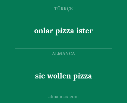 sie wollen pizza - onlar pizza ister