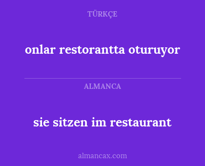 sie sitzen im restaurant - onlar restorantta oturuyor