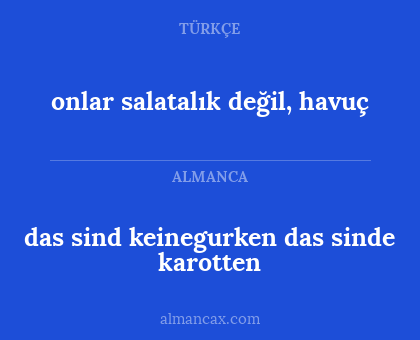 das sind keinegurken das sinde karotten - onlar salatalık değil, havuç