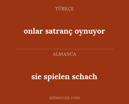 onlar satranç oynuyor - sie spielen schach