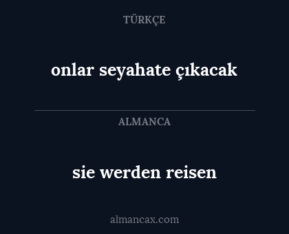 onlar seyahate çıkacak - sie werden reisen