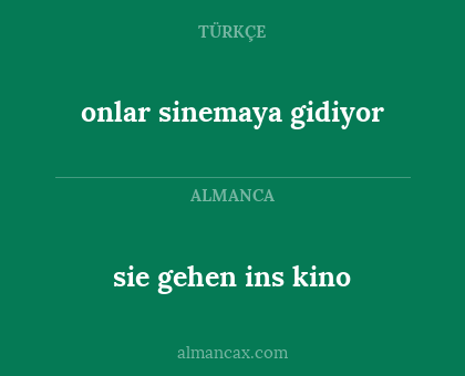 sie gehen ins kino - onlar sinemaya gidiyor