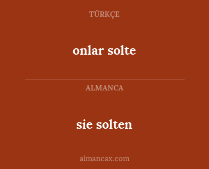 onlar solte - sie solten